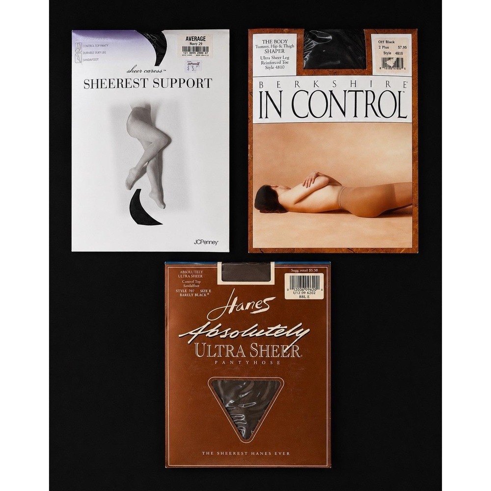 Vintage Lot Of 3 Pair Of Pantyhose